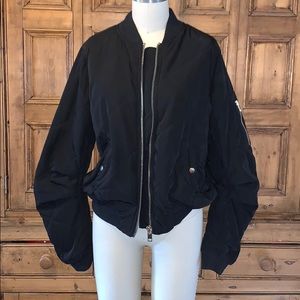 Black quilted bomber jacket